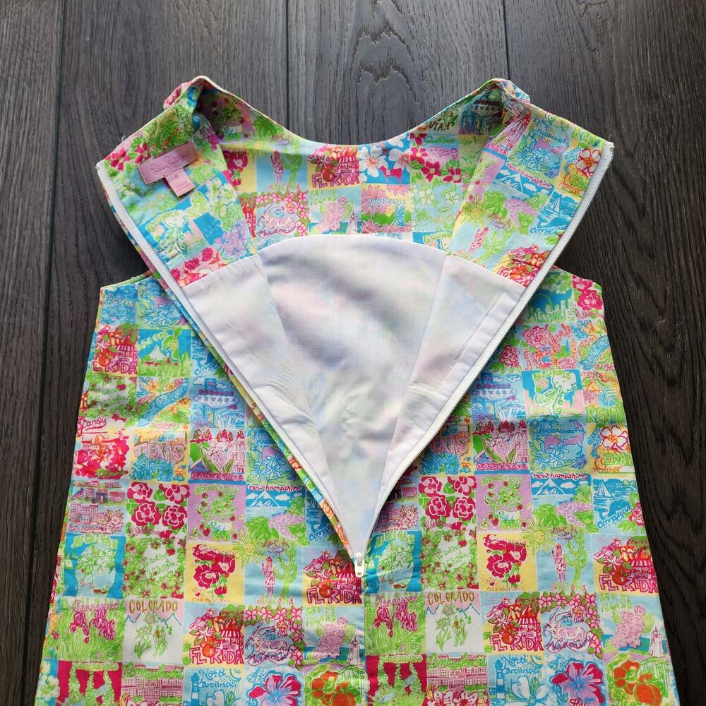 Lilly Pulitzer Shift Dress in State of Mind Patchwork Print, girl's size 10 - Picture 6 of 6